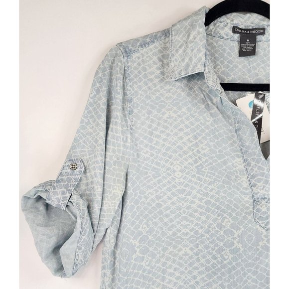 Chelsea & Theodore Dress Womens Medium Blue Soft Tencel Mom Cottage Core Mini - Picture 9 of 11